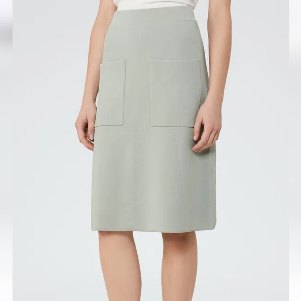 Reiss Bridgette Knitted A-Line Skirt Pepermint-Green Size 2